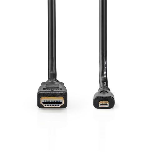 Nedis - HDMI-kabel met ethernet - micro HDMI male naar HDMI male - 1.5 m - zwart - rond