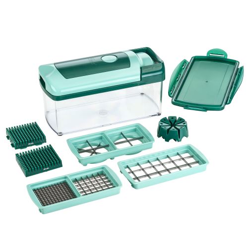 Genius Nicer Dicer Fusion Mandoline 10 en 1 Multifunction Professionelle Trancheuse couper- / rape- / eplucher- / cubes- / quartier- / spirales- / manger- / legumes Slicer Cuisine