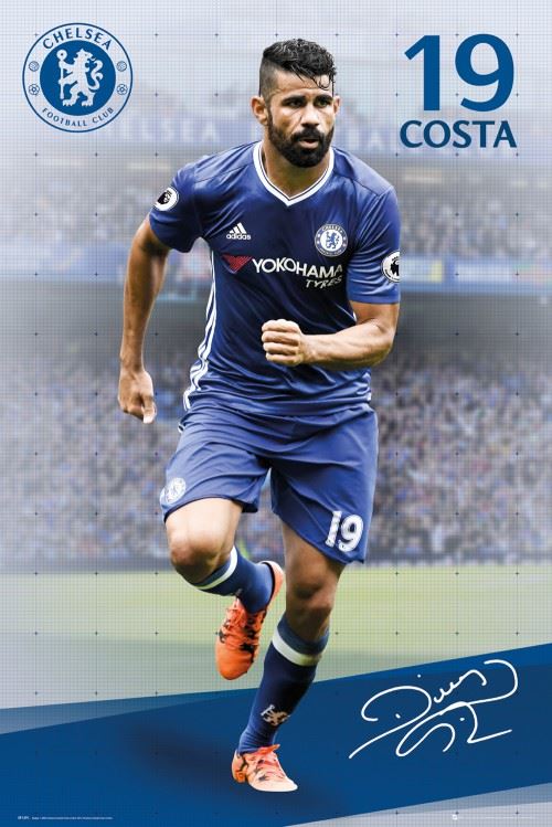 Football Poster - Chelsea, Costa 16-17 (91x61 cm)