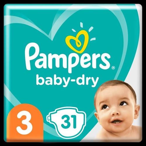 Pampers Baby-Dry Taille 3, 31 Couches