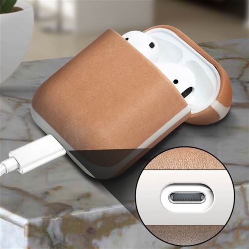 Coque Boîtier Airpods Version 1 Et 2 Cuir Véritable Charge Sans Fil Nomad Camel Accessoire Audio Achat Prix Fnac