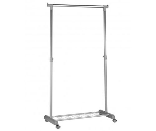 Penderie sur Roulettes Chrome et Gris
