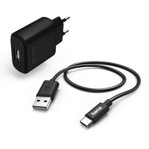 Kit charge secteur, USB Type-C, 2,4 A, noir