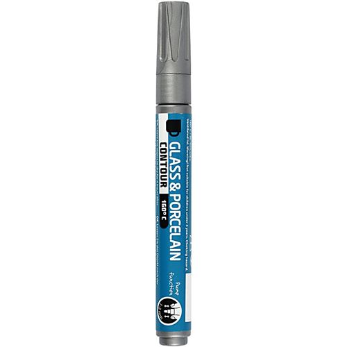 Creotime stylo à peinture verre & porcelaine contour argent