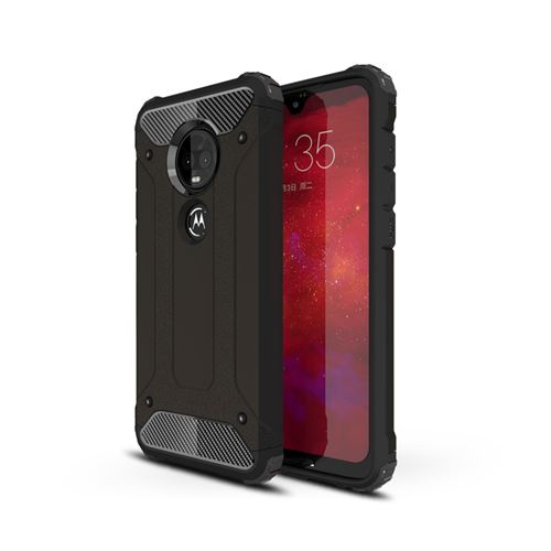 Coque en TPU armure de protection hybride noir pour votre Motorola Moto G7