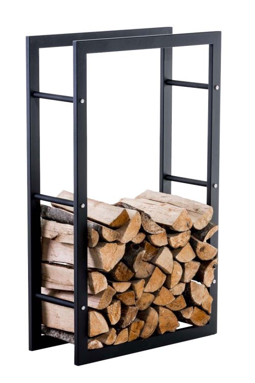 Porte-Bûches pour cheminée Keri en Métal Noir , 25x60x100 cm