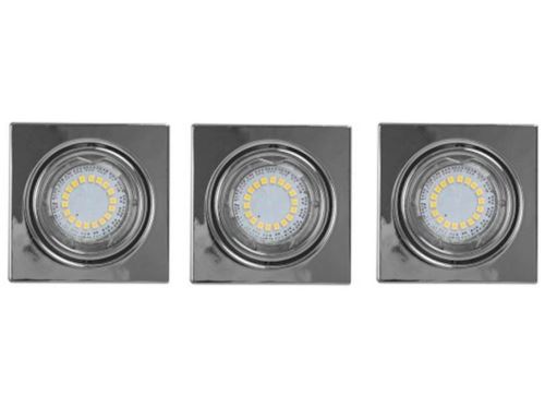 HOMEMANIA Lampe Encastrée Juls - Murale - Applique - Rectangulaire - Chrome en Métal, 8,3 x 8,3 x cm, 3xGU10 LED 4,5 W