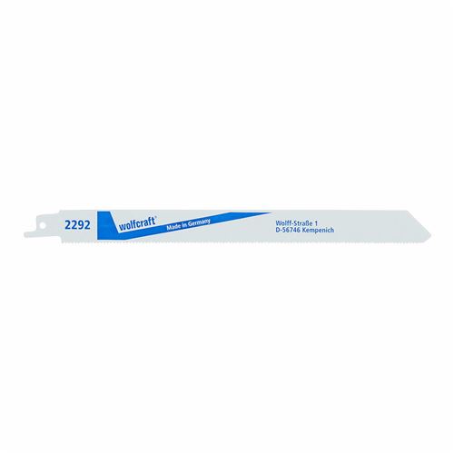 Wolfcraft 2292000 2 Lames de Scie Sabre Bim, Pas de Dents 1,8 Mm, Longueur Dentée 210 Mm, Longueur Totale 230 Mm, Dents Ondulées Et Fraisées