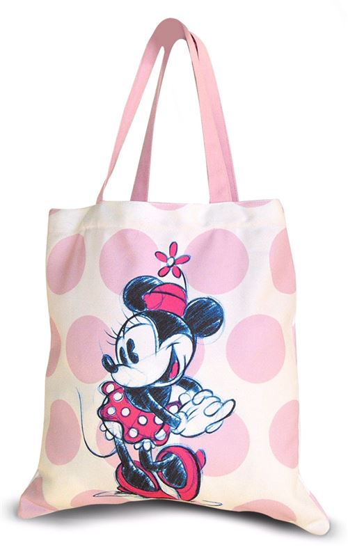 Disney shopper Minnie Mouse 40 x 30 cm coton rose/blanc