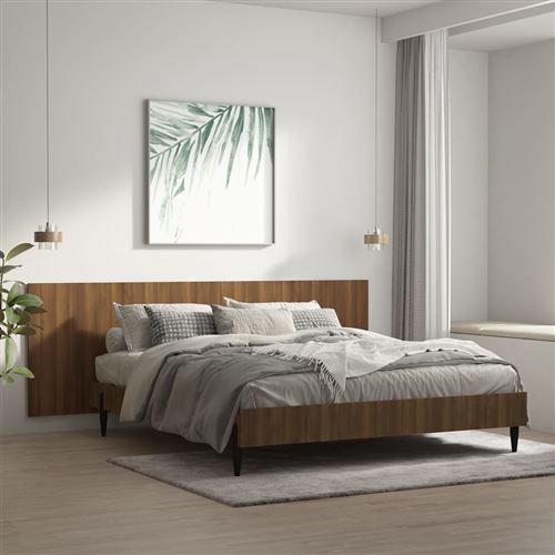 vidaXL Tête de lit murale Chêne marron 240x1,5x80 cm Bois d'ingénierie