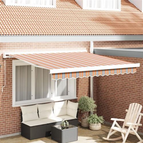 vidaXL Auvent rétractable Multicolore 300 x 250 cm Toile et Aluminium