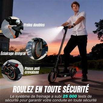 Trottinette Électrique Adulte – 350W, 25 Km/h, 35 Km, Pneus 8.5″ Anticrevaison, Double Frein