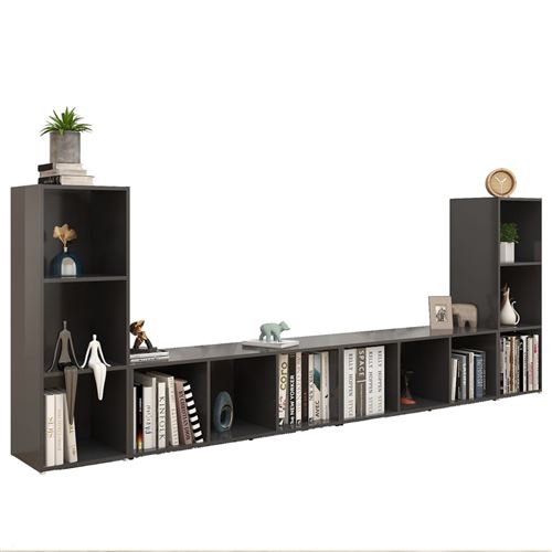 vidaXL Meubles TV 4 pcs Gris 107x35x37 cm Aggloméré