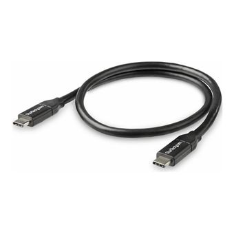 StarTech.com Câble USB-C vers USB-C avec Power Delivery 5A de 50 cm - Cordon USB 2.0 Type-C certifié USB-IF - Noir - Câble USB - 24 pin USB-C (M) pour 24 pin USB-C (M) - Thunderbolt 3 / USB 2.0 - 5 A - 50 cm - noir - 1