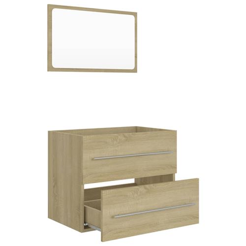 vidaXL Ensemble de meubles de bain 2 pcs Chêne sonoma Aggloméré