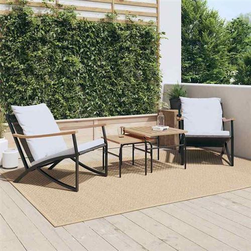Non Communiqué Noir Vidaxl Ensemble De Meubles De Balcon 4 Pcs Avec Coussins Acier Ensemble De Meubles D'extérieur, Ensemble De Balcon De 4009305