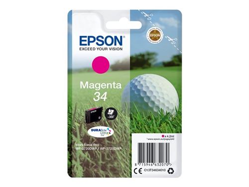 Epson 34 - 4.2 ml - magenta - original - cartouche d'encre - pour WorkForce Pro WF-3720, WF-3720DWF, WF-3725DWF