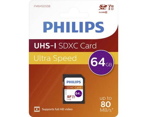 Carte SDXC 64 GB Philips FM64SD55B/00 Class 10