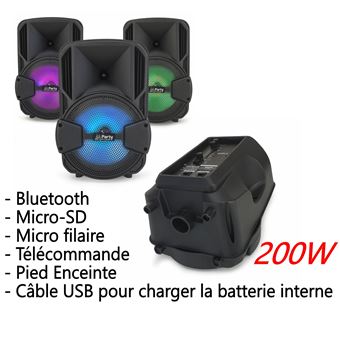 Enceinte Bluetooth® Portable Avec Micro Et Effets Lumineux à Prix