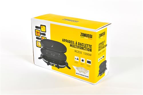 Zanussi - Rcz32 - Appareil À Raclette Multifonctions - 3 In 1 Raclette, Grill Et Crêpière - 8 Personnes - Noir