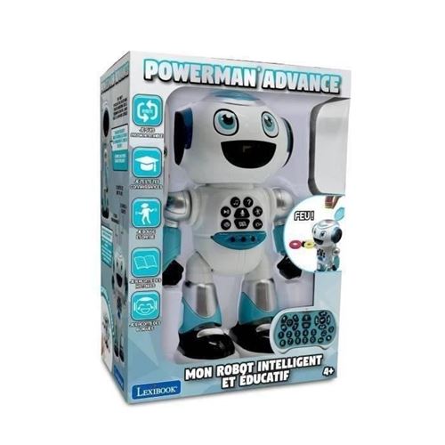 Non Communiqué Bleu Lexbook - Robot Programmable Powerman Advance - Quiz, Musique, Jeux, Histoires - Avec Télécommande - Blanc Et