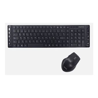 approx - Toetsenbord en muis set - draadloos - 2.4 GHz - QWERTY - Spaans - zwart - 1