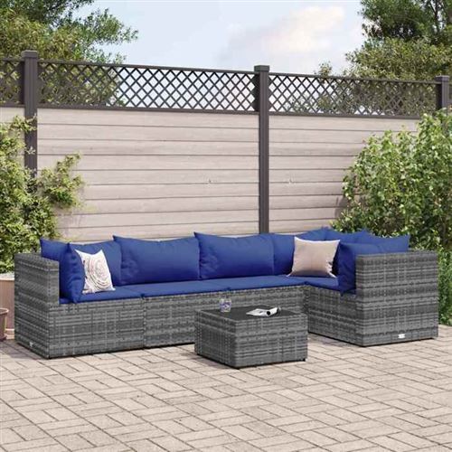 VidaXL - Garten lounge set poly-rattan, One Size, Grau