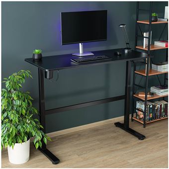 140€ sur Bureau électrique assis debout - Bigzzia - 69-115cm, Structure en  métal, Plateau en bois, 4 positions - Noir - Achat & prix