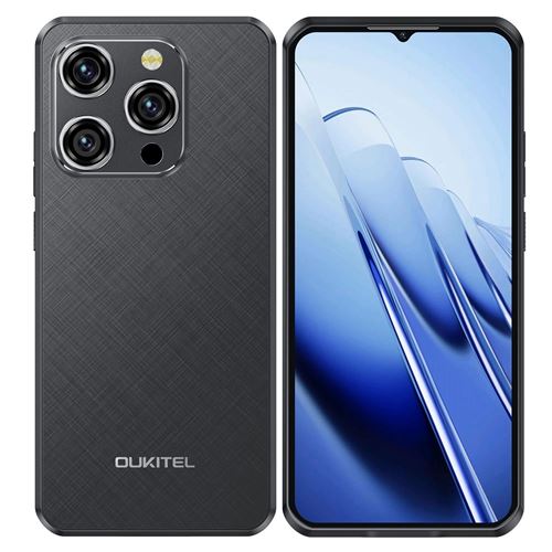 Smartphone 6.5 Pouces 5G Résistant Android 14 256GB IP68 Batterie 6500mAh Noir YONIS