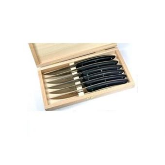 Lot De 4 Couteaux à Steak Fischer Bargoin – Micro-dentés, Manche Bois, Fabrication Thiers France