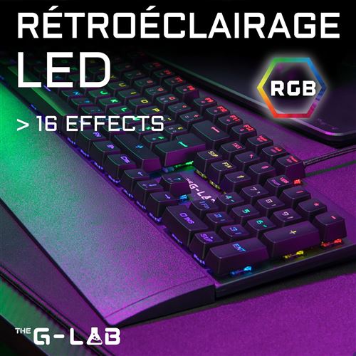 Clavier Gaming filaire RGB Keyz Mercury TKL Blanc - THE G-LAB 