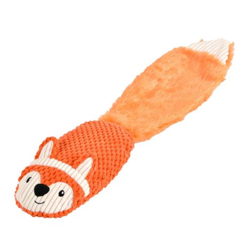 Comparer les prix de Jouet Peluche Sonore pour Chien "Renard" 55cm Orange