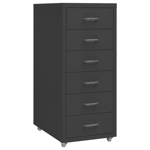 VIDAXL - Caisson de bureau mobile - Métal - 28 x 41 x 69 cm - Anthracite - Image 3