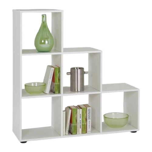 Non Communiqué Blanc Étagère 6 Cases Design "Gaman" 108Cm - Image 1