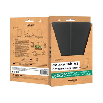 Mobilis RE.LIFE - Étui à rabat pour tablette - avec volet - 55 % de matériaux recyclés - noir - design écologique - 10.5" - pour Samsung Galaxy Tab A8