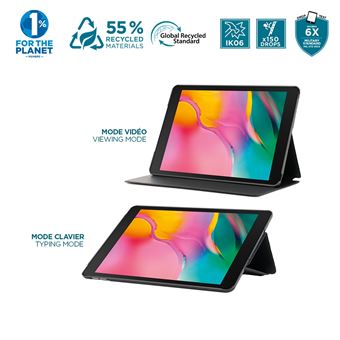 Mobilis RE.LIFE - Étui à rabat pour tablette - avec volet - 55 % de matériaux recyclés - noir - design écologique - 10.5" - pour Samsung Galaxy Tab A8