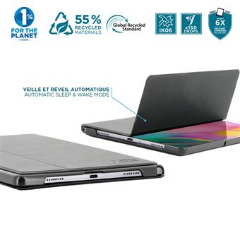 Mobilis RE.LIFE - Étui à rabat pour tablette - avec volet - 55 % de matériaux recyclés - noir - design écologique - 10.5" - pour Samsung Galaxy Tab A8