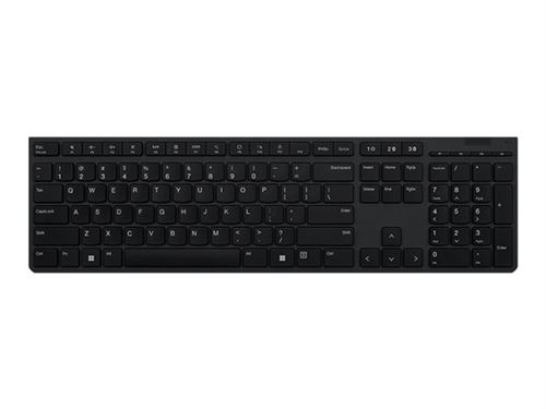Lenovo Professional - Clavier - sans fil - 2.4 GHz, Bluetooth - AZERTY - Français - commutateur : Scissor-Switch - gris - boîtier marron