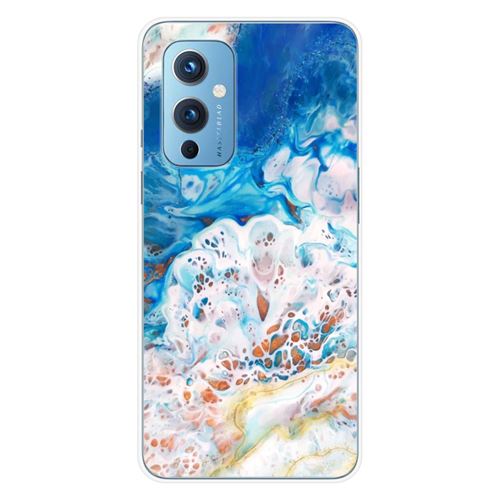Coque en silicone imprimée compatible OnePlus 9 Marbre océan