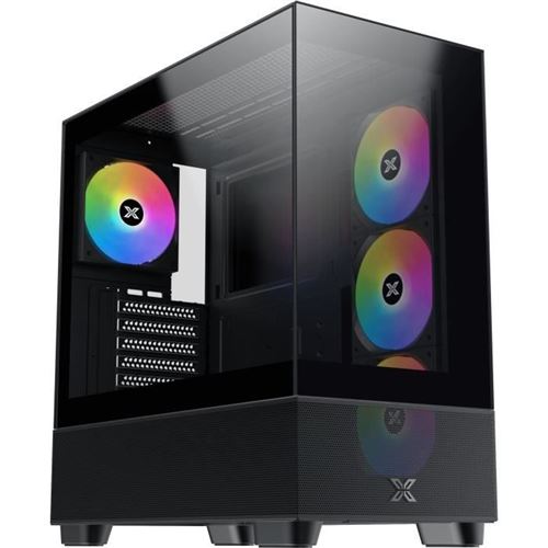 Boîtier Pc Moyen Tour Sans Alim - Xigmatek Endorphin Air V2 (Noir) - E-Atx/Atx - 4X120Mm A-Rgb - Usb-C/3.0/2.0 - Verre Trempé