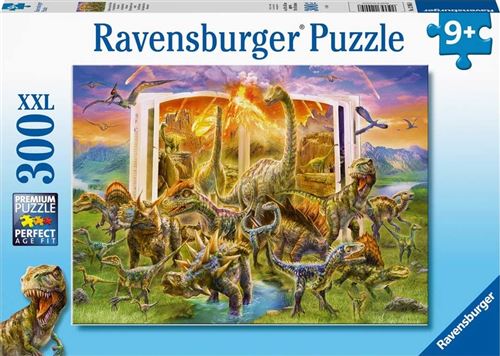 Puzzle xxl 300 pieces retour a la préhistoire et a la vallee des dinosaures - enfant - ravensburger collection dino t-rex brachiosaure