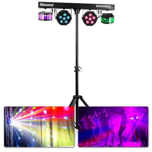 BeamZ SB02 - Jeu de lumière showbar 2x Derby et 2x Par - sur batterie