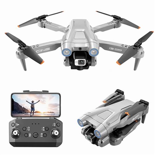 Drone SZSMART I3 Gris Pro avec Double Caméra 4K 3 Batteries Autonomie 15 Min