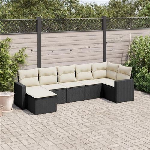 Non Communiqué Or Salon De Jardin Modulable Vidaxl 7 Pieces Resine Tressee 7 Personnes 62 X 62 X 69 Cm Noir