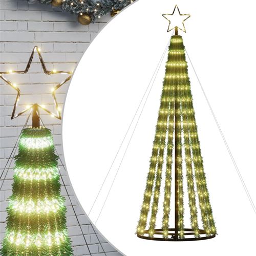 vidaXL Arbre de Noël lumineux conique 275 LED blanc chaud 180 cm -  Guirlande de Noël - Achat & prix