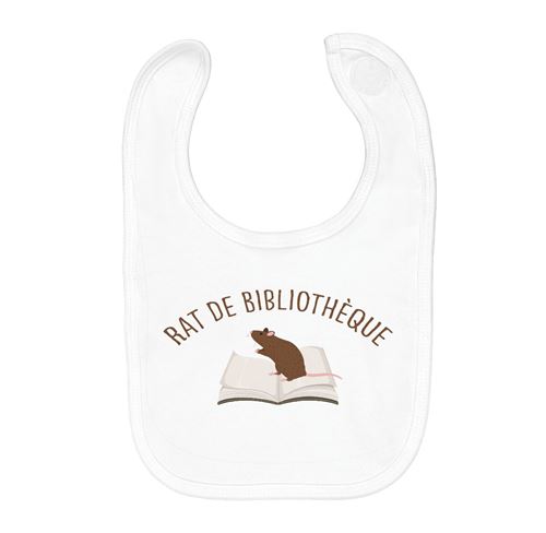 Fabulous Bavoir Coton Bio Rat de Bibliothèque