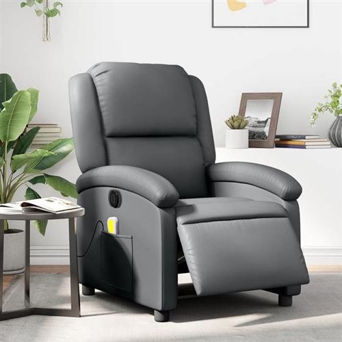 Non Communiqué Gris Vidaxl Fauteuil De Massage, Relaxation Électrique Similicuir