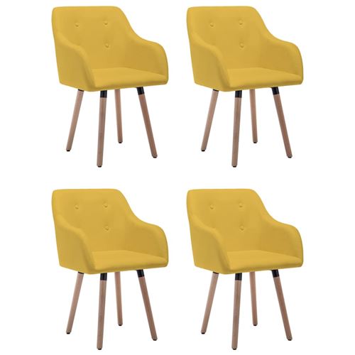 vidaXL Chaises de salle à manger 4 pcs Jaune moutarde Tissu