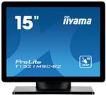iiyama ProLite T1521MSC-B2 - Écran LED - 15" - écran tactile - 1024 x 768 - TN - 370 cd/m² - 800:1 - 8 ms - HDMI, VGA - haut-parleurs - noir mat
