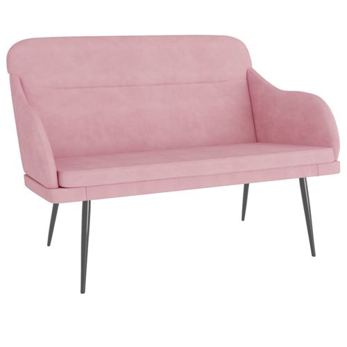 Vidaxl Rose Banc 110X76x80 Cm Velours - Image 3